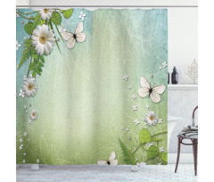 Flowers and Butterflies Shower Curtain