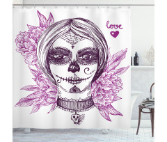 Vampire Skull Face Shower Curtain