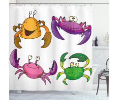 Funny Crabs Pattern Shower Curtain