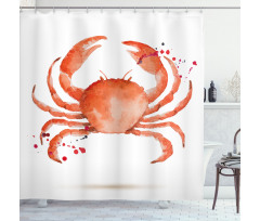 Sea Animals Theme Crabs Shower Curtain