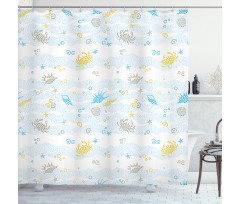 Crabs and Seashells Shower Curtain