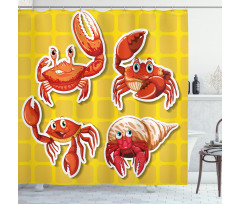 4 Different Crabs Shower Curtain