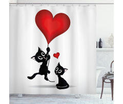 Baby Cats Balloons Shower Curtain