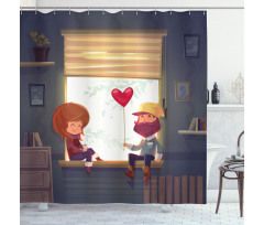 Love Romantic Couple Shower Curtain