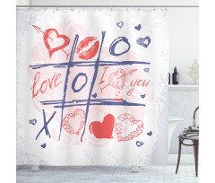 Xoxo Game with Lips Shower Curtain