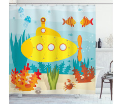 Sea Life Theme Shower Curtain