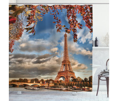 Beauty of Autumn Eiffel View Shower Curtain