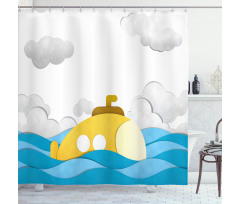 Wavy Sea Sky Shower Curtain