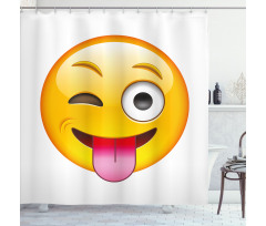 Cartoon Romantic Smiley Shower Curtain