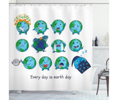 Expressions Face Moods Shower Curtain