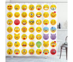 Faces of Mosters Happy Shower Curtain