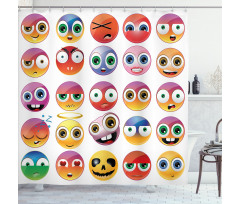 Rainbow Colored Smileys Shower Curtain