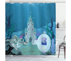 Fairytale Mermaid Castle Shower Curtain