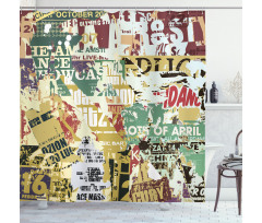 Old Torn Posters Collage Shower Curtain