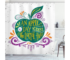 Eat Healthy Words Shower Curtain