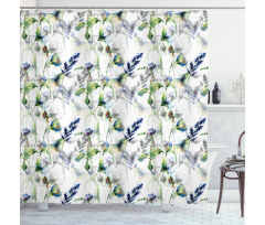 Pea Blossom Design Shower Curtain