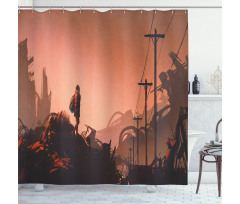 City Scene Abandoned Shower Curtain
