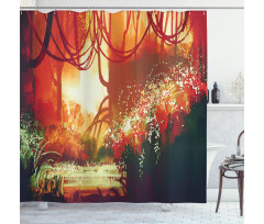 Modern Autumn Forest Shower Curtain