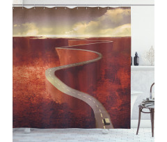 Windy Road Clouds Shower Curtain