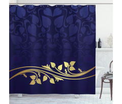 Romantic Royal Leaves Shower Curtain