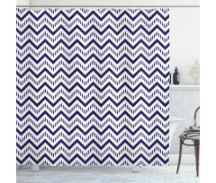 Zig Zag Striped Pattern Shower Curtain