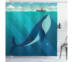 Sailor Whale with Rays Shower Curtain