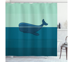 Blue Whale in the Sea Shower Curtain