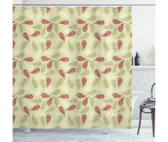 Floral Leaf Pattern Shower Curtain