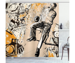 Saxophone Music Rythim Shower Curtain