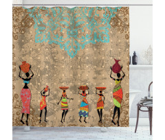 Folkloric Boho African Shower Curtain