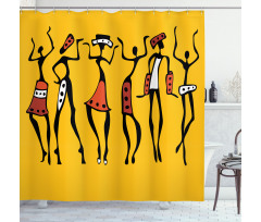 Sketchy Graphical Dancer Shower Curtain