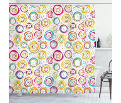 Kids Spiral and Dots Shower Curtain