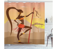 Savannah Amazon Girl Retro Shower Curtain