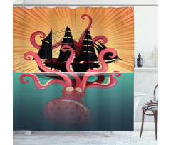 Coral Sea Monster Folk Shower Curtain