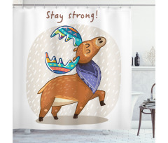 Colorful Fun Boho Deer Shower Curtain