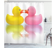 Duck Couple in Love Shower Curtain