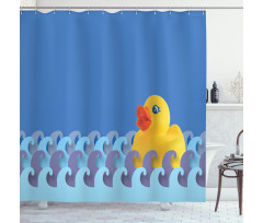 Floating Duck Waves Shower Curtain