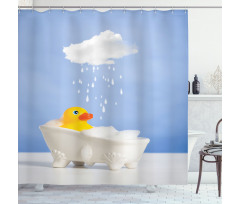 Duck Taking Bath Shower Curtain