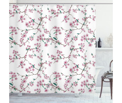 Asian Floral Botany Shower Curtain