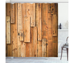 Lodge Wall Planks Print Shower Curtain