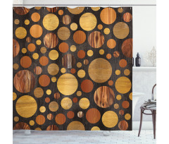 Brown Abstract Circles Shower Curtain