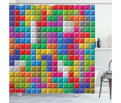 Colorful Blocks Art Shower Curtain