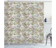 Vintage Style Floral Shower Curtain
