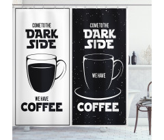 Space and Coffee Themed Shower Curtain