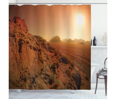 Space Clash Landscape Shower Curtain