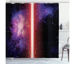 Space Theme Shower Curtain