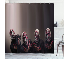 Screaming Scary Zombies Shower Curtain