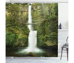 Waterfall Oregon Bridge Shower Curtain