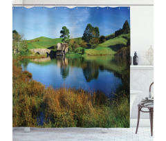 Hobbit Land Village House Shower Curtain