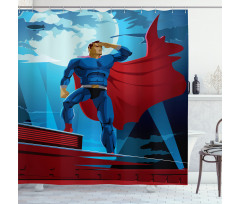 Retro Cartoon Heros Shower Curtain